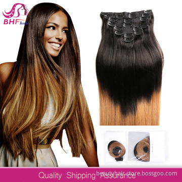 full head cheap colored two tone clip in hair extension